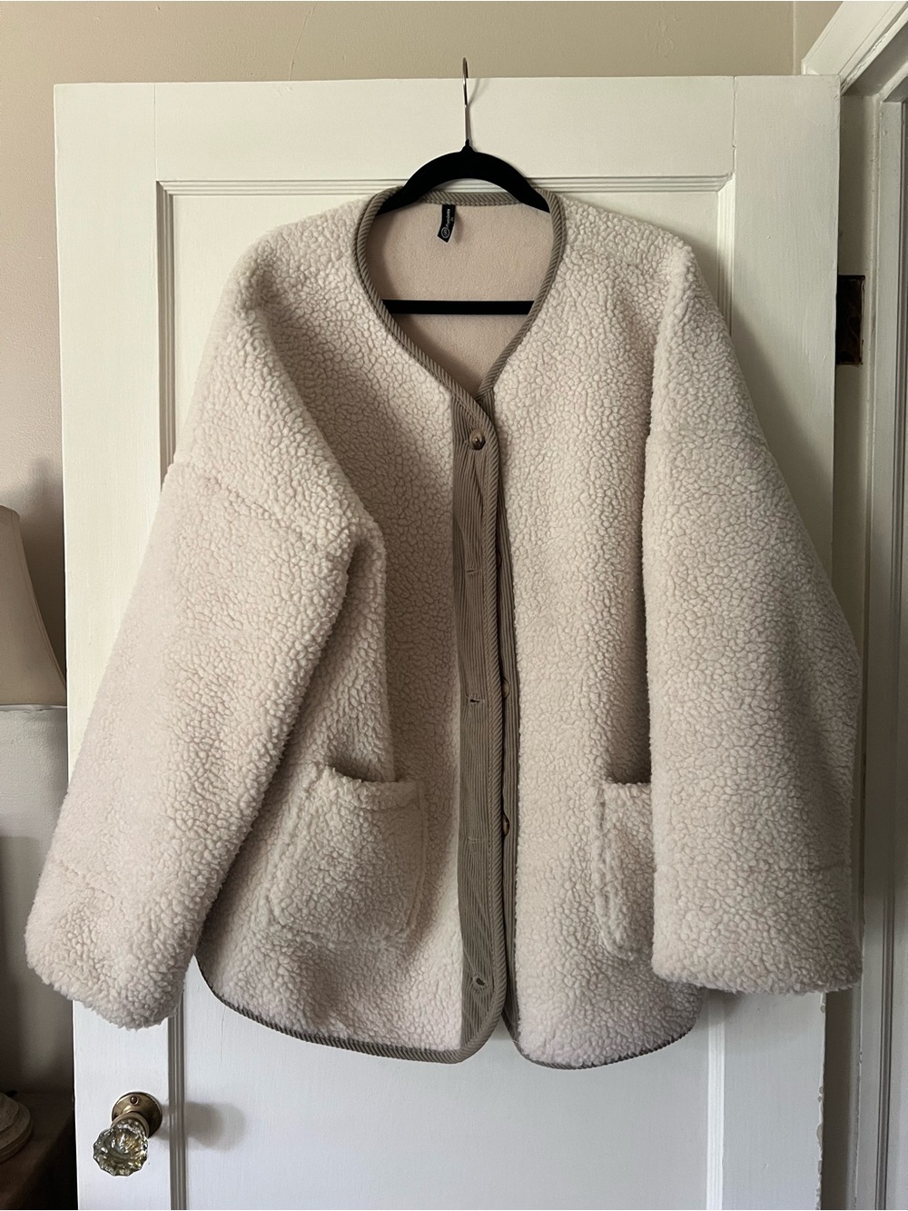 Cozy Cream Teddy Fleece Jacket - Women's Button-Up Coat